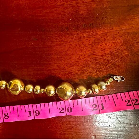 Karla Jordan Gold bead necklace Beaded Retro Vintage Preppy Single Strand - Picture 7 of 10